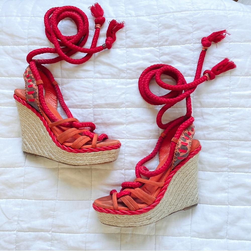Christian Dior Tahiti Espadrille wedge sandals ❤️🧡